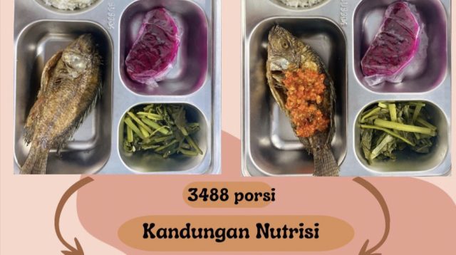 Menu Ikan Nila Tahu Sawi Dan Buah Melon Dari Dapur Mbg Gunung Raya