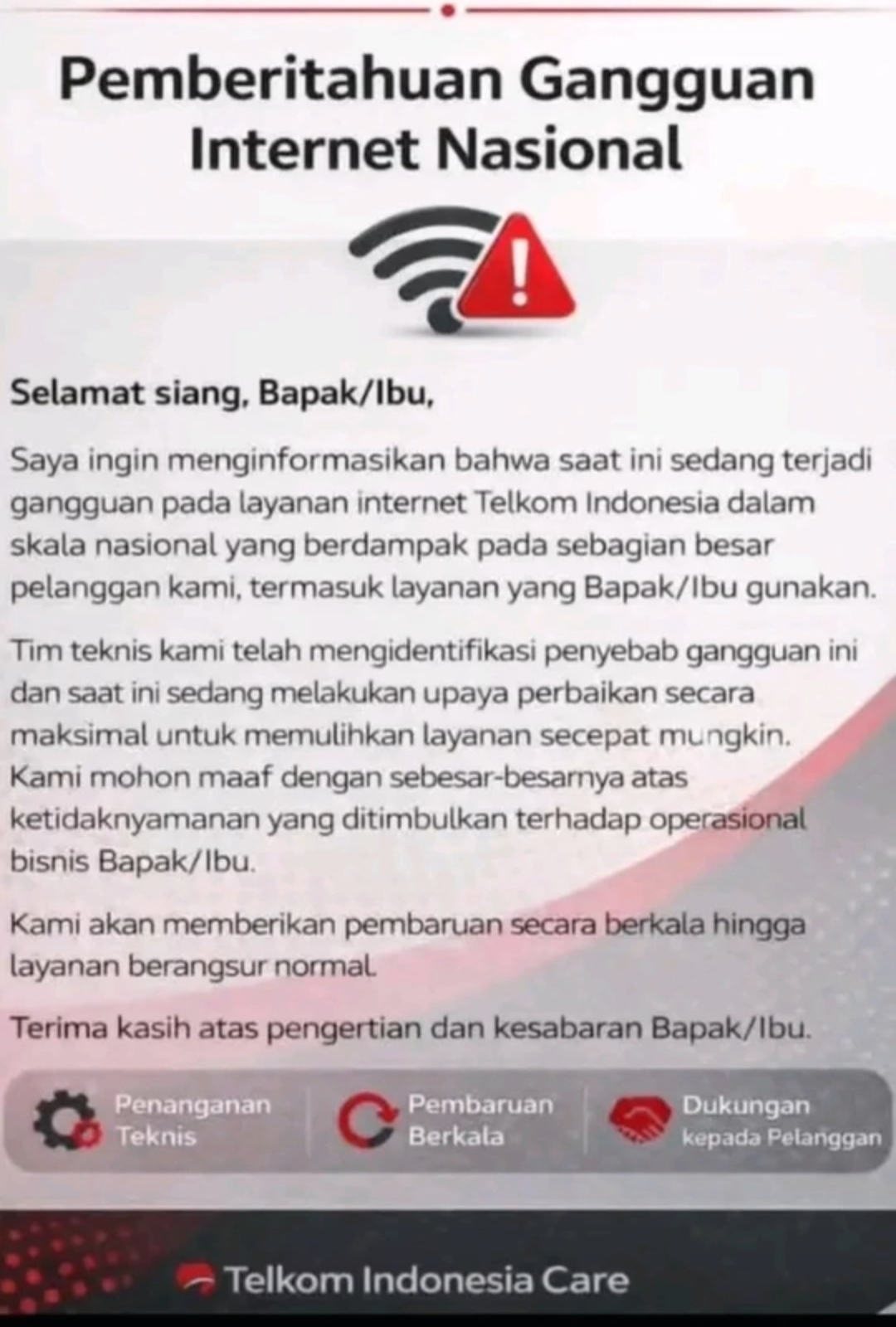 Gangguan Internet Nasional