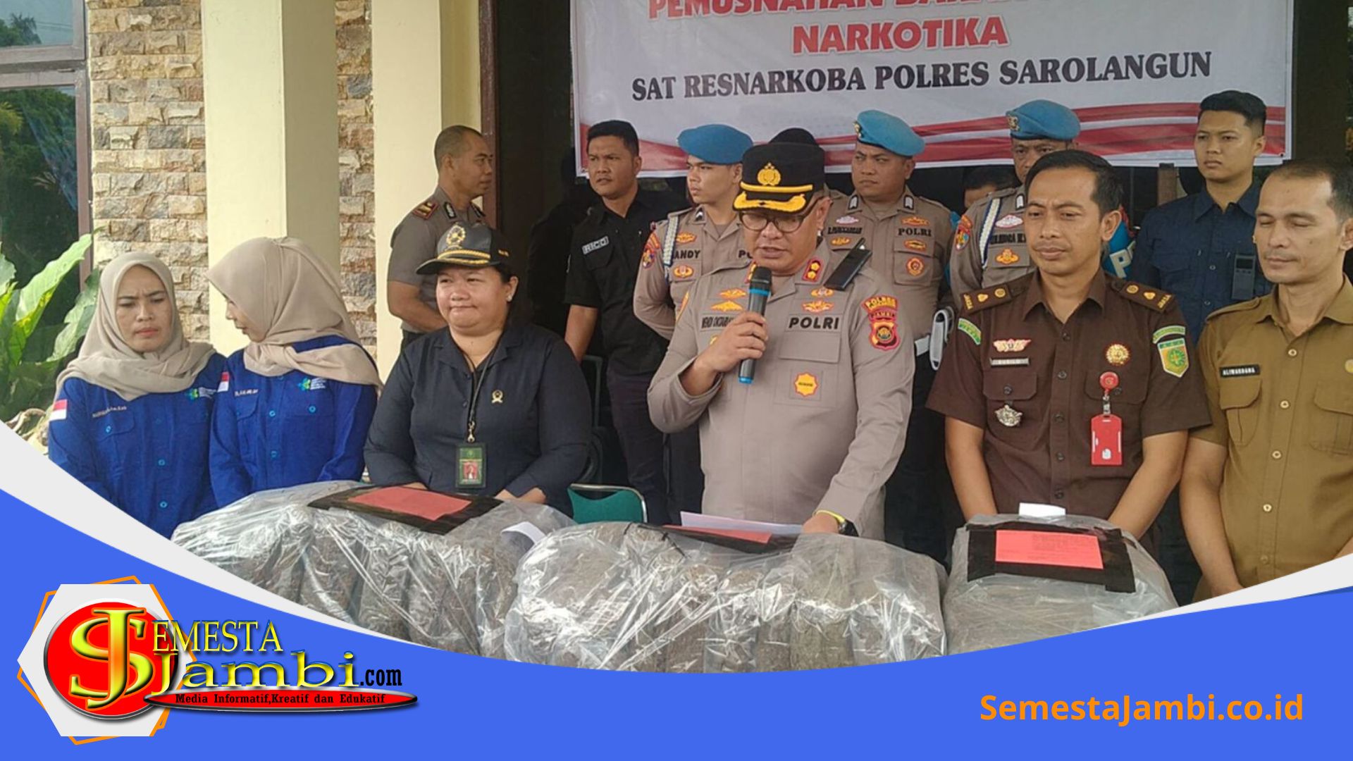 Kapolres Sarolangun Akbp Wendi Oktariansyah Memimpin Pemusnahan Ganja