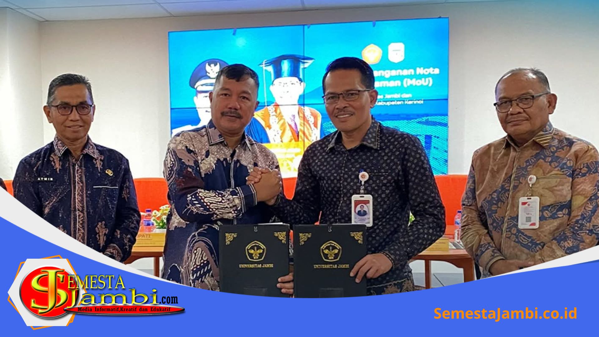 Bupati Kerinci Monadi Menandatangani Mou Kerja Sama Pemkab Kerinci Dan Universitas Jambi Di Fakultas Hukum Unja