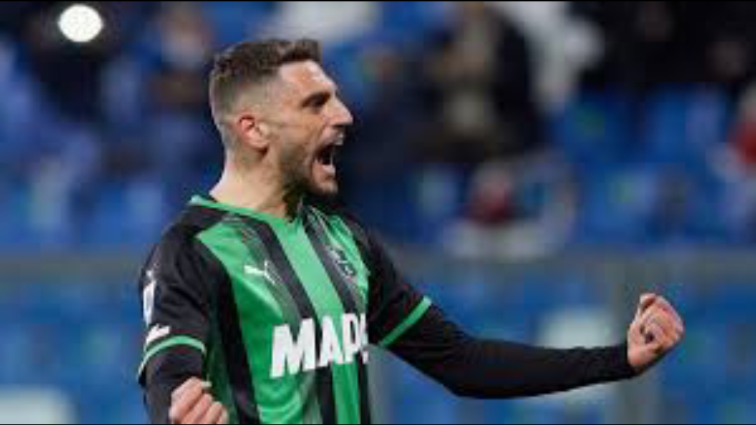 Domenico Berardi Merayakan Gol Sassuolo Vs Hellas Verona Di Serie A