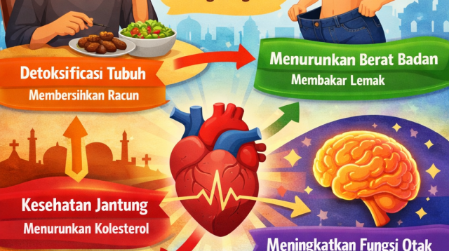 Ilustrasi Seseorang Berbuka Puasa Dengan Makanan Sehat Bergizi