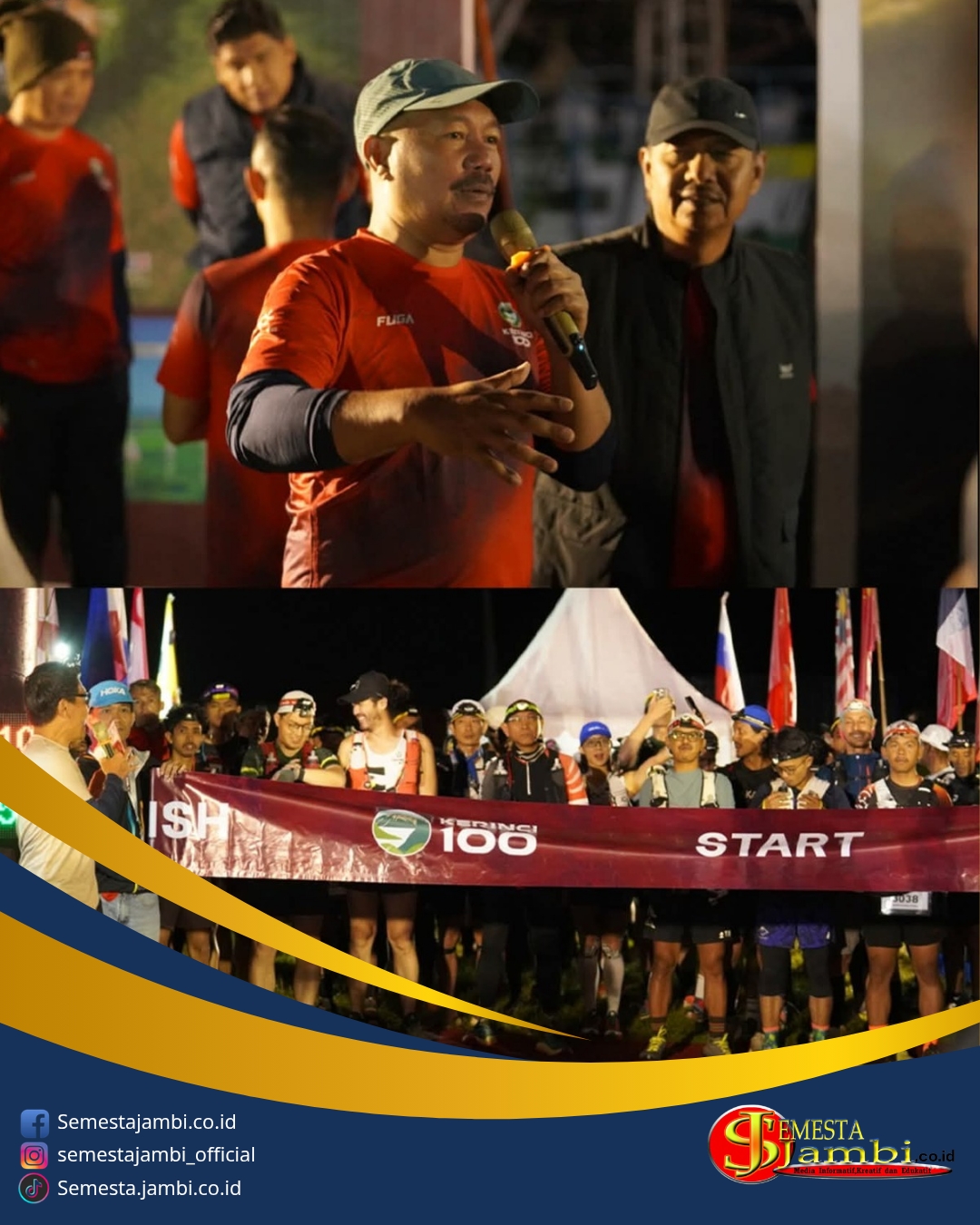 Bupati Kerinci Monadi Melepas Peserta Kerinci 100 Di Lapangan M10 Kayu Aro