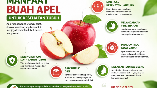 Buah Apel Merah Segar Kaya Manfaat Untuk Kesehatan Tubuh