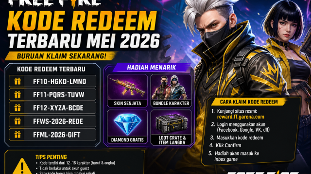 Kode Redeem Free Fire Terbaru Mei 2026