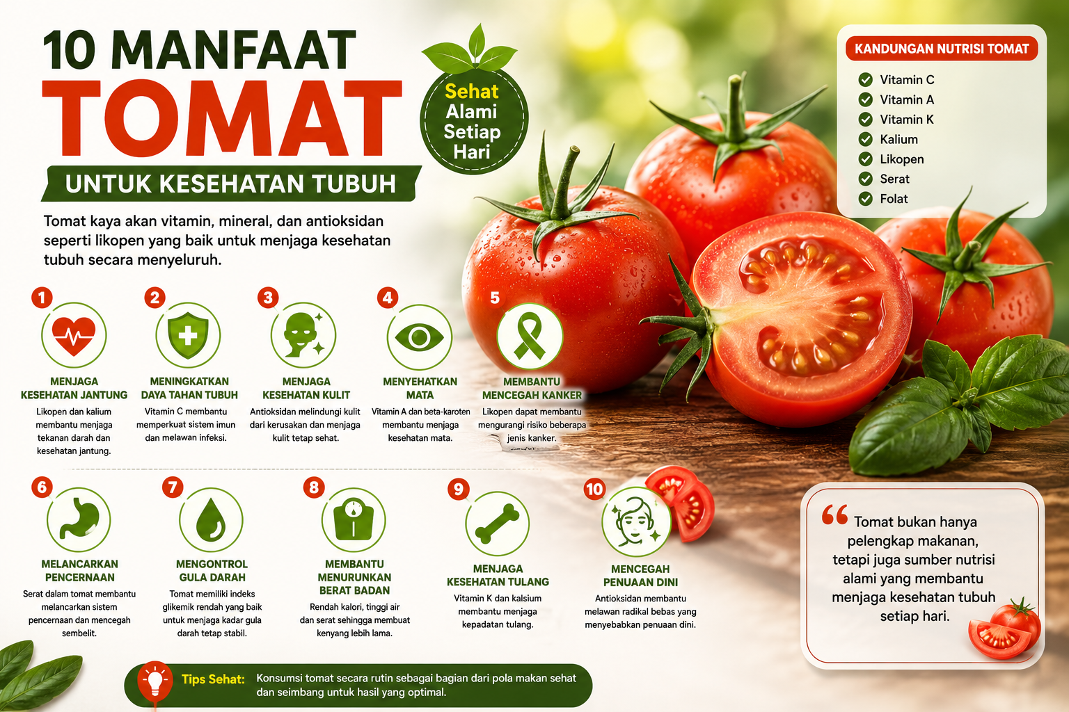 Tomat Segar Kaya Manfaat Kesehatan
