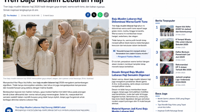Tren Baju Muslim Lebaran Haji Warna Earth Tone 2026