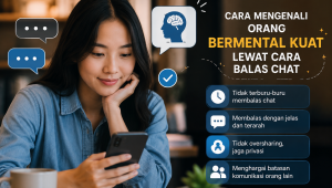 Ilustrasi Seseorang Membalas Chat Dengan Tenang Sebagai Tanda Mental Kuat