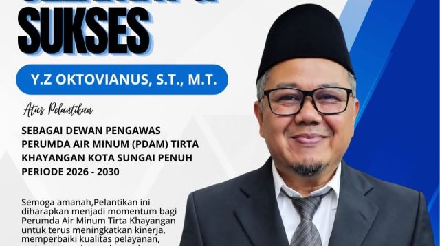 Yz Oktavianus St Mt Usai Dilantik Sebagai Dewan Pengawas Pdam Tirta Khayangan Kota Sungai Penuh Periode 2026 2030
