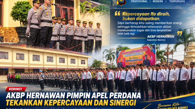 Akbp Hernawan Memimpin Apel Perdana Sebagai Kapolres Kerinci